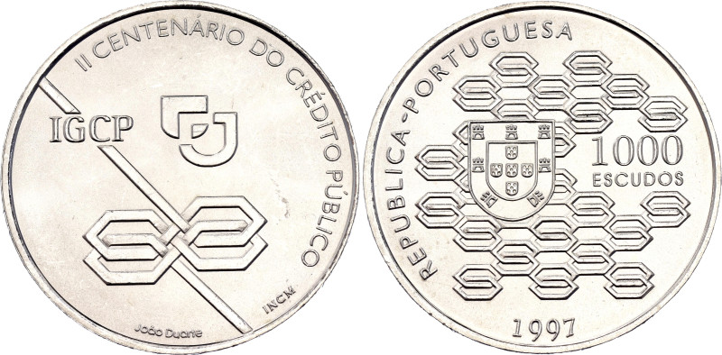 Portugal 1000 Escudos 1997 INCM. KM# 703, N# 19857; Silver 27 g.; 200th Annivers...