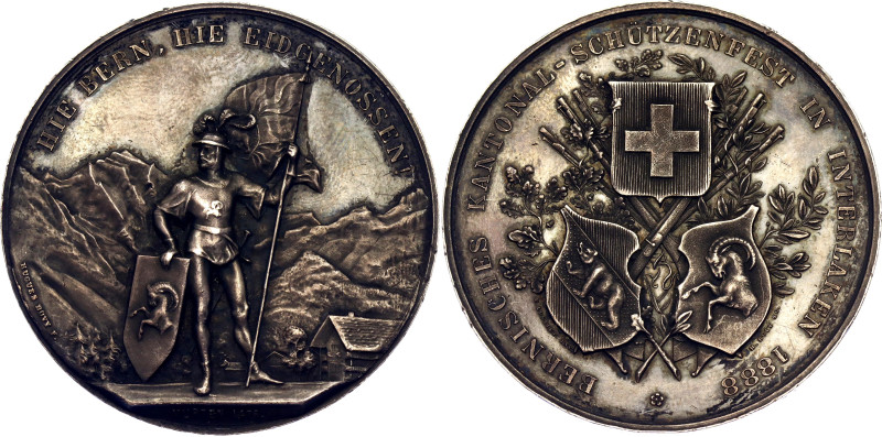 Switzerland Silver Medal "Bern Cantonal Shooting Festival in Interlaken" 1888. R...