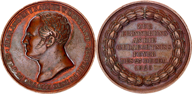Russia Bronze Medal for Death of Alexander I 1825 Berlin. Diakov# 429.3; Bronze ...