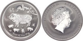 Australia 1 Dollar 2019 P. KM# 3721, N# 150358; Silver 31.1 g.; Elizabeth II; Year of the Pig; UNC