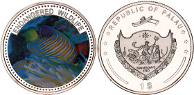 Palau 1 Dollar 2008. KM# 166, N# 39595; Copper-nickel 26.8 g., Proof; Regal Angelfish