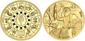 Samoa 20 Cents 2021. Gold plated copper; The Gods of Ancient Greece - Zeus; Mintage: 3000 pcs; BUNC