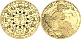 Samoa 20 Cents 2021. Gold plated copper; The Gods of Ancient Greece - Demeter; Mintage: 3000 pcs; BUNC