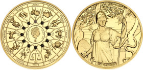 Samoa 20 Cents 2021. Gold plated copper; The Gods of Ancient Greece - Athena; Mintage: 3000 pcs; BUNC