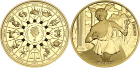 Samoa 20 Cents 2021. Gold plated copper; The Gods of Ancient Greece - Hermes; Mintage: 3000 pcs; BUNC