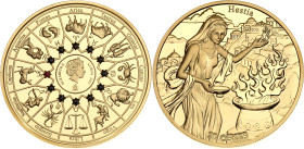 Samoa 20 Cents 2021. Gold plated copper; The Gods of Ancient Greece - Hestia; Mintage: 3000 pcs; BUNC