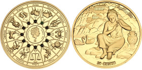 Samoa 20 Cents 2021. Gold plated copper; The Gods of Ancient Greece - Aphrodite; Mintage: 3000 pcs; BUNC