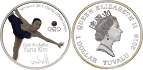 Tuvalu 1 Dollar 2010. N# 234179; Silver 31.1 g., Proof; Vancouver 2010 Olympic Winter Games - Gold Medallist Yuna Kim