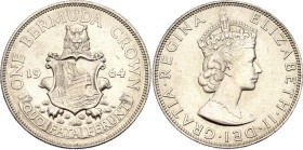 Bermuda 1 Crown 1964. KM# 14, Schön# 14, N# 14208; Silver 22.62 g.; Elizabeth II; UNC