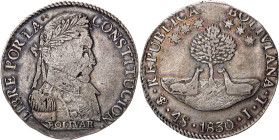 Bolivia 4 Soles 1830 JL. KM# 96a, N# 19719; Silver; Bolivar; VF/XF