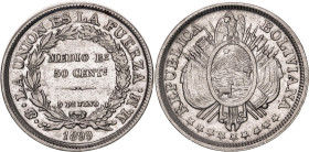 Bolivia 50 Centavos 1899 PTS MM. KM# 161.5, N# 26167; Silver 12.5 g.; AUNC