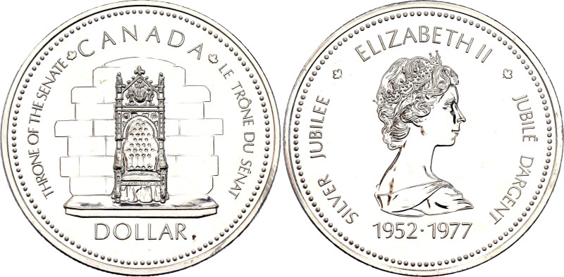 Canada 1 Dollar 1977. KM# 118, N# 10973; Silver 23.32 g.; Elizabeth II; 25th Ann...