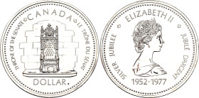 Canada 1 Dollar 1977. KM# 118, N# 10973; Silver 23.32 g.; Elizabeth II; 25th Anniversary of the Coronation of Elizabeth II; UNC with mint luster