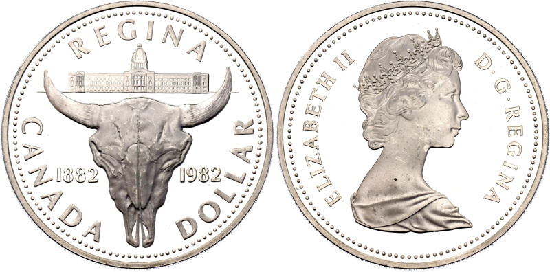 Canada 1 Dollar 1982. KM# 133, N# 6786; Silver 23.32 g., Proof; Elizabeth II; Re...