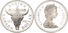 Canada 1 Dollar 1982. KM# 133, N# 6786; Silver 23.32 g., Proof; Elizabeth II; Regina Centennial