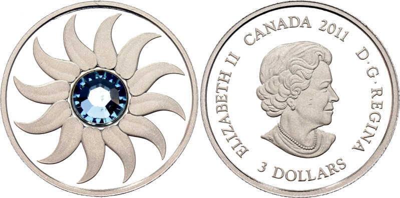 Canada 3 Dollars 2011. KM# 1119, N# 355096; Silver 7.96 g., Proof; Elizabeth II;...