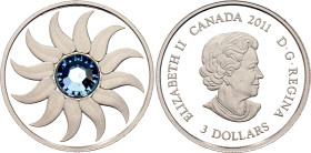 Canada 3 Dollars 2011. KM# 1119, N# 355096; Silver 7.96 g., Proof; Elizabeth II; March - Aquamarine; In original packing with certificate