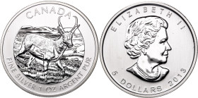 Canada 5 Dollars 2013. KM# 1297, N# 37952; Silver 31.1 g.; Elizabeth II; Pronghorn Antelope; UNC