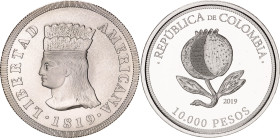 Colombia 10000 Pesos 2019. KM# 303, Hernández# 665L, N# 307310; Copper-nickel; Bicentennial of the Independence of Colombia; BUNC