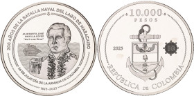 Colombia 10000 Pesos 2023. KM# 305, N# 369579; Copper-nickel; 200 Year Anniversary of the Naval Battle in Lake Maracaibo; BUNC