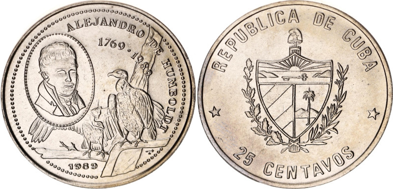 Cuba 25 Centavos 1989. KM# 361, JMA# AAEE365, N# 14184; Copper-nickel; Alexander...