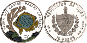 Cuba 10 Pesos 1996. KM# 554; Silver 20 g., Proof; Yellow Perch