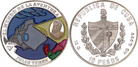 Cuba 10 Pesos 1996. KM# 585, N# 103137; Silver 15 g., Proof; The World of Adventure - Jules Verne