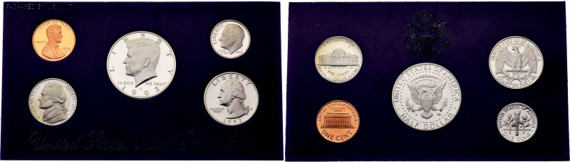 United States Mint Set of 5 Coins 1993 PROOF. KM# 1993S; With Silver., Proof; In...