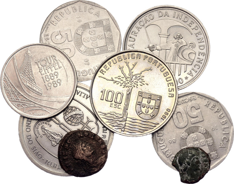 Europe Lot of 8 Coins 3rd - 21st Century. Various Countries, Dates & Denominatio...