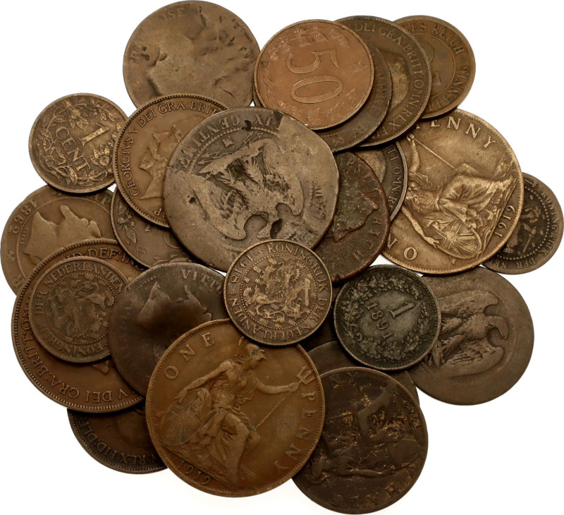 Europe Lot of 26 Coins 1760 - 1961. Various Countries, Dates & Denominations; Co...