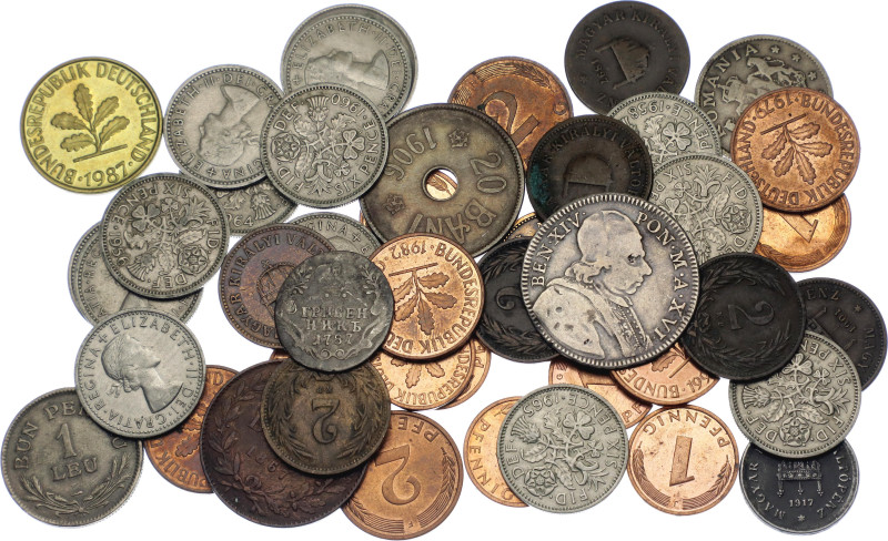 Europe Lot of 48 Coins 19th - 20th Centuries. Various Countries, Dates & Denomin...