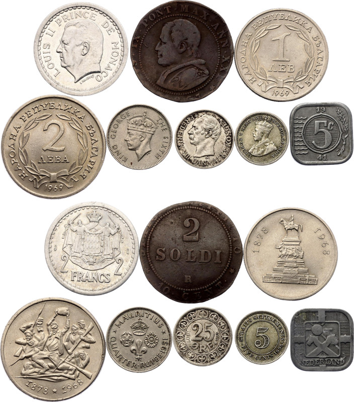 World Lot of 8 Coins 1867 - 1969. With Silver; Various Countries, Dates & Rulers...