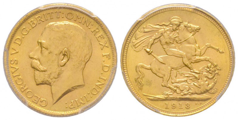 Australia, George V 1910-1936
Sovereign, Sydney, 1913 S, AU 7.98 g. 917‰
Ref : F...