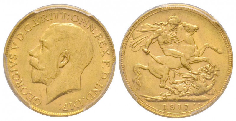 Australia, George V 1910-1936
Sovereign, Perth, 1917 P, AU 7.98 g. 917‰ 
Ref : F...