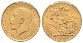 Australia, George V 1910-1936
Sovereign, Perth, 1920 P, AU 7.98 g. 917‰ 
Ref : Fr. 40, KM#29, Spink 4001 
Conservation : PCGS MS64+
