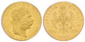 Austria, Franz Joseph, 1848-1916
8 Florins, 1878, AU 6.45 g.
Ref : Fr. 502, KM#2269 
Conservation : PCGS MS61