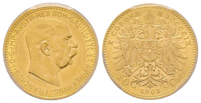 Austria, Franz Joseph, 1848-1916
10 Couronnes, 1909, Marschall, AU 3.39 g. Ref :...