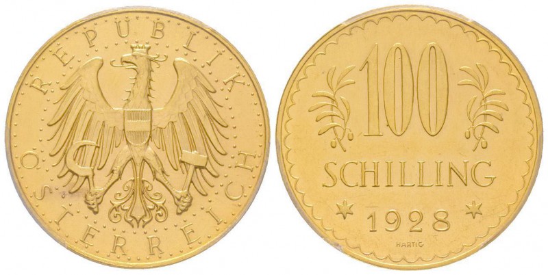 Austria, République 1918-
100 Schilling, 1928, AU 23.52 g. 
Ref : Fr. 520, KM#28...