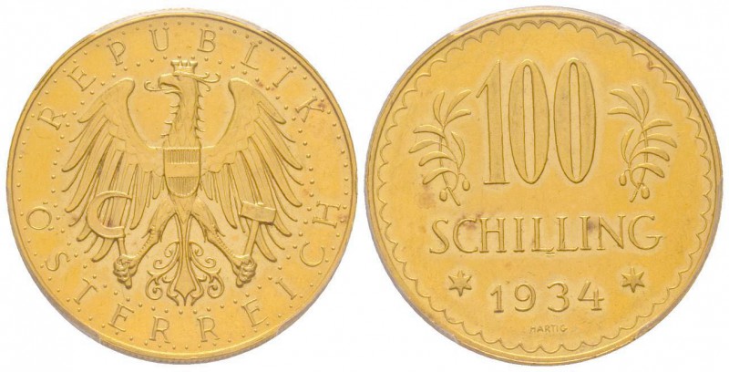 Austria, République 1918-
100 Schilling, 1934, AU 23.52 g. 
Ref : Fr. 520, KM#28...