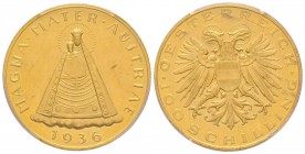Austria, République 1918-
100 Schilling, 1936, AU 23.52 g. 
Ref : Fr. 522, KM#2857 
Conservation : PCGS PL62
