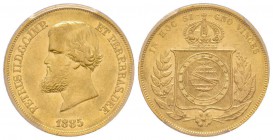 Brazil 
Pedro II, 10.000 Reis, 1885, AU 8.94
Ref: Fr.122, KM#467
Conservation: PCGS AU50