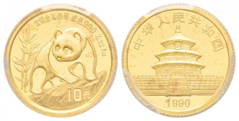 China, 10 Yuan, 1990, AU 3.11 g. 999‰
Ref : KM#269, PAN-121A
Conservation : PCGS...