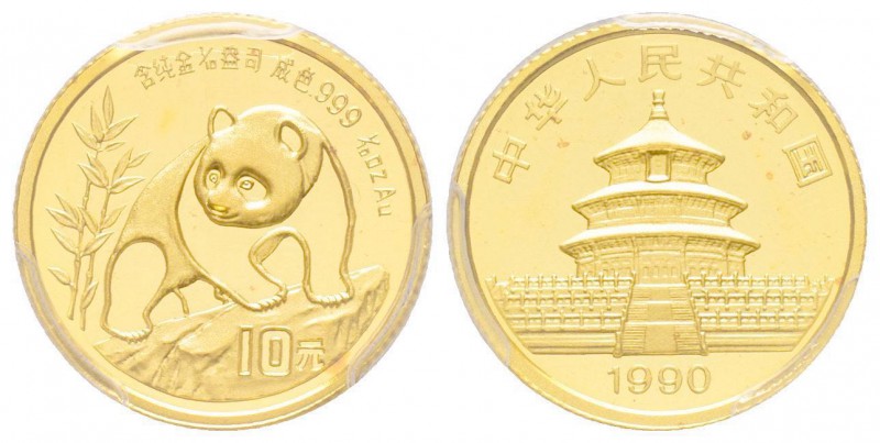 China, 10 Yuan, 1990, AU 3.11 g. 999‰
Ref : KM#269, PAN-121B
Conservation : PCGS...