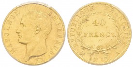 Premier Empire 1804-1814
40 Francs, Paris, AN 13 A, AU 12.9 g.
Ref : G.1081, Fr.483
Conservation : PCGS MS61