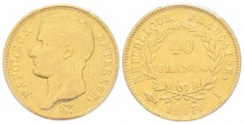 Premier Empire 1804-1814 
40 Francs, Limoges, 1807 I, AU 12.9 g.
Ref : G.1082a, Fr.486
Conservation : PCGS XF40