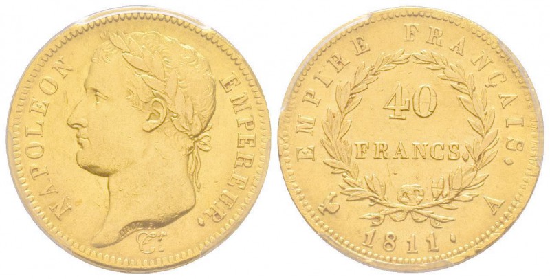 Premier Empire 1804-1814 
40 Francs, Paris, 1811 A, AU 12.9 g.
Ref : G.1084, Fr....