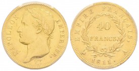 Premier Empire 1804-1814 
40 Francs, Paris, 1811 A, AU 12.9 g.
Ref : G.1084, Fr.509
Conservation : PCGS AU55