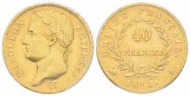 Premier Empire 1804-1814
40 Francs, Bordeaux, 1811 K, AU 12.88 g.
Ref : G.1084, Fr.509
Conservation : PCGS AU55.
Quantité : 6333 exemplaires. Rare...