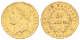 Premier Empire 1804-1814
20 Francs, Toulouse, 1811 M, AU 6.45 g.
Ref : G.1025, Fr.516
Conservation : PCGS XF45