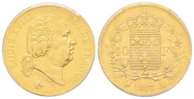Louis XVIII 1815-1824
40 Francs, Paris 1817 A, AU 12.9 g.
Ref : G.1092, Fr.533
Conservation : PCGS AU58